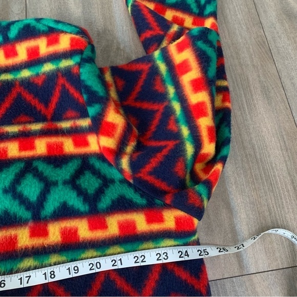 Vtg 80s 90s Biacci geometric aztec print fleece jacket - Picture 5 of 6